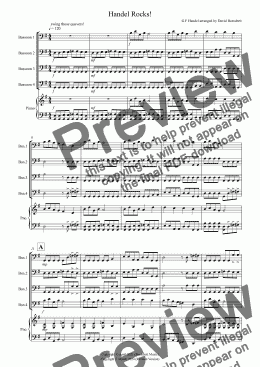 page one of Handel Rocks! for Bassoon Quartet