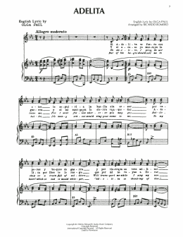 page one of Adelita (Piano, Vocal & Guitar Chords (Right-Hand Melody))