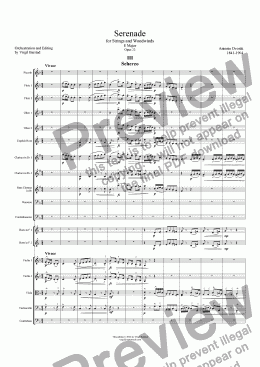 page one of Serenade for Strings and Winds Op 22 - 3