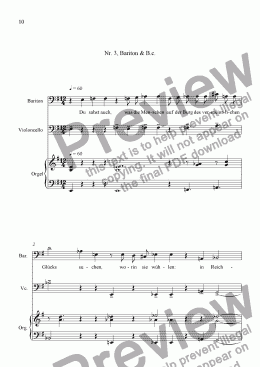 page one of Cantata 2: 3. Recitativo - Baritone, Vc and Og
