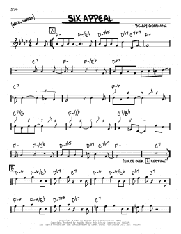 page one of Six Appeal (Real Book – Melody & Chords)