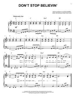 page one of Don't Stop Believin' (Easy Piano)