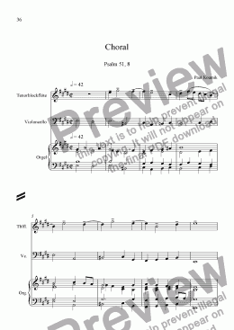page one of Cantata 2: 6. Chorale - Choir, Vc., Og. and congregation