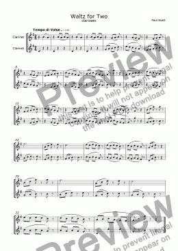 page one of Waltz for Two Clarinets