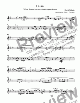page one of Raksin, David - Laura Clifford Brown's transcribed trumpet solo 