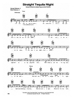 page one of Straight Tequila Night (Easy Guitar)