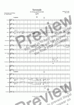 page one of Serenade for Strings and Winds Op 22 - 4
