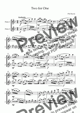 page one of Two for One - Flute Duet (or two solos)