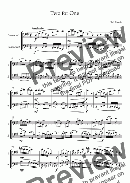 page one of Two for One - Bassoon Duet (or two solos)