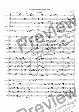 page one of Handel - Messiah 22-34 for Brass Quintet