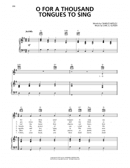 page one of O For A Thousand Tongues To Sing (Piano, Vocal & Guitar Chords (Right-Hand Melody))