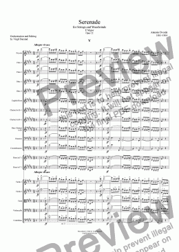page one of Serenade for Strings and Winds Op 22 - 5