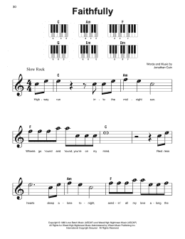 page one of Faithfully (Super Easy Piano)