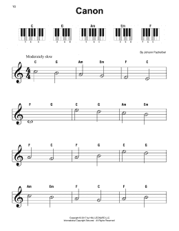 page one of Canon In D (Super Easy Piano)
