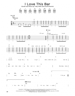 page one of I Love This Bar (Solo Guitar)