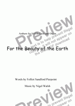 page one of For the beauty of the earth