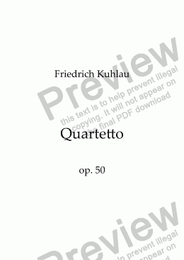 page one of Kuhlau, Klavierquartett op. 50