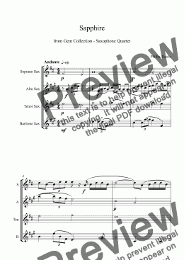 page one of Gem Collection - Saxophone Quartet