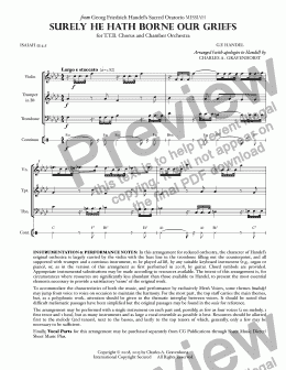 page one of Surely He Hath Borne Our Griefs (from “MESSIAH”) for Men’s Chorus (TTB) – FULL SCORE