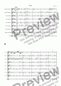 page one of Drive (Saxophone Ensemble)