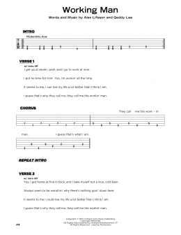 page one of Working Man (Really Easy Guitar)