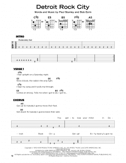 page one of Detroit Rock City (Really Easy Guitar)