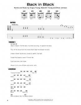 page one of Back In Black (Really Easy Guitar)
