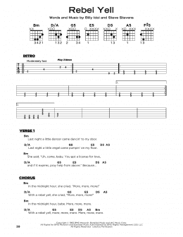 page one of Rebel Yell (Really Easy Guitar)