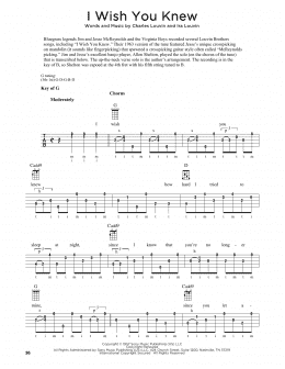 page one of I Wish You Knew (Banjo Tab)