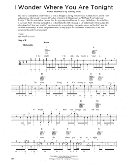 page one of I Wonder Where You Are Tonight (Banjo Tab)