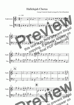 page one of Hallelujah Chorus for Euphonium and Tuba Duet