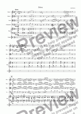 page one of Drive (String Quartet with Piano)
