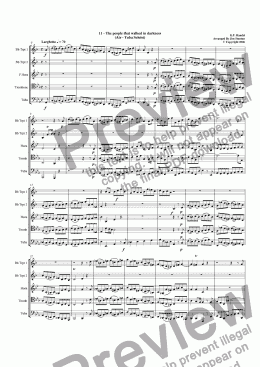 page one of Handel - Messiah 11-21 for Brass Quintet