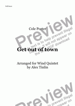 page one of Get out of town