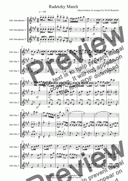page one of Radetzky March for Alto Saxophone Trio