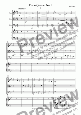 page one of Piano Quartet No.1 (mvt 1)