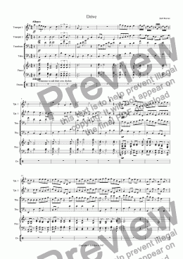 page one of Drive (Brass Quartet with Piano)