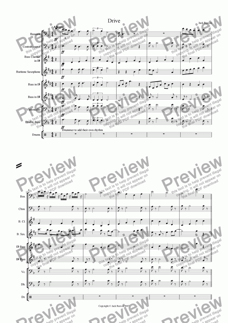 page one of Drive (Low Pitched Instruments)