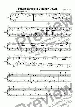 page one of Fantasia for Piano No.2 Op.2b