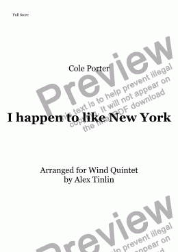 page one of I happen to like New York