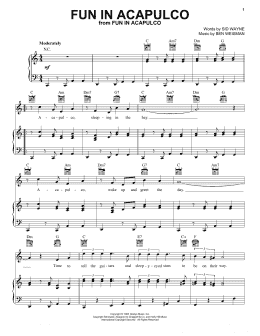 page one of Fun In Acapulco (Piano, Vocal & Guitar Chords (Right-Hand Melody))
