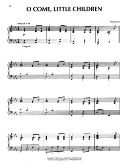 page one of O Come, Little Children (Piano Solo)