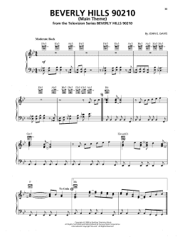 page one of Beverly Hills 90210 (Main Theme) (Piano Solo)