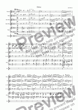 page one of Drive (Flute Quartet with Piano)