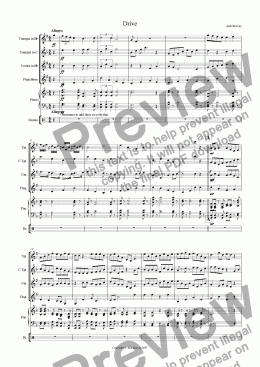 page one of Drive (High Brass Quartet with Piano)
