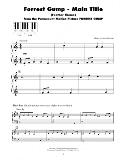 page one of Forrest Gump - Main Title (Feather Theme) (5-Finger Piano)