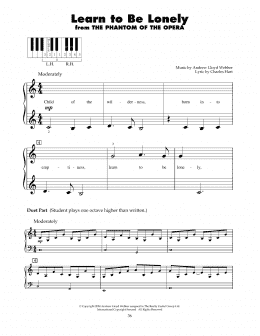 page one of Learn To Be Lonely (from The Phantom Of The Opera) (5-Finger Piano)