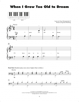 page one of When I Grow Too Old To Dream (5-Finger Piano)