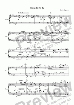 page one of Prelude for Piano no 42