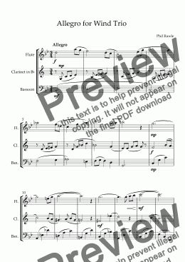 page one of Suite for Wind Trio